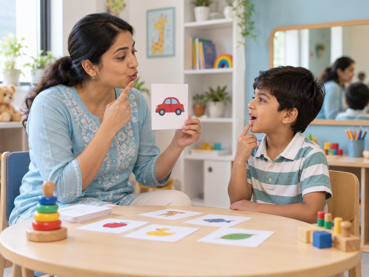 Speech therapy session at Milestone Up